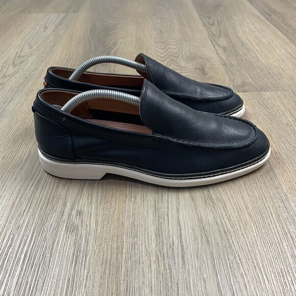 Allen Edmonds Wilder Mens 9 Black Slip On Loafers Venetian Leather Low Top - Picture 1 of 10